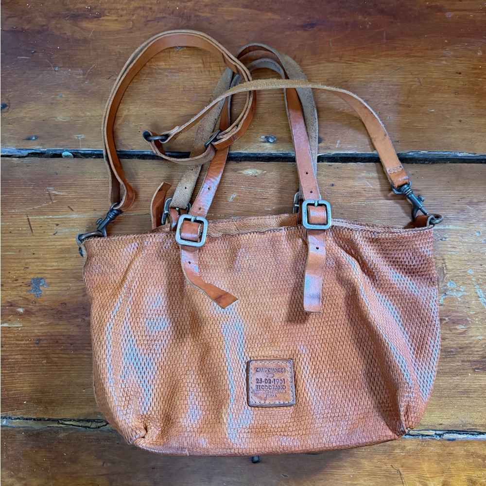 Campomaggi Woven Leather Crossbody Bag - Rust - Picture 14 of 14